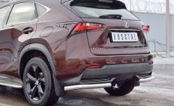 18 499 р. Защита заднего бампера (Ø63 мм уголки, нержавейка) SLITKOFF Lexus NX200 Z10 дорестайлинг (2014-2017)  с доставкой в г. Набережные‑Челны. Увеличить фотографию 4