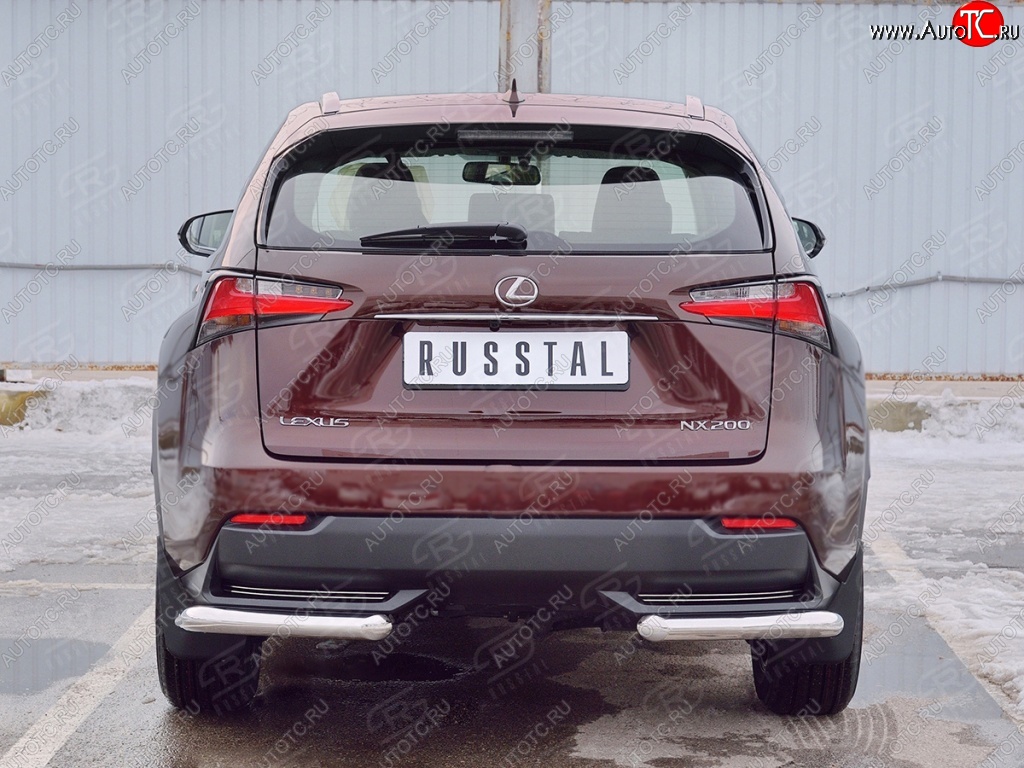 18 499 р. Защита заднего бампера (Ø63 мм уголки, нержавейка) SLITKOFF Lexus NX200 Z10 дорестайлинг (2014-2017)  с доставкой в г. Набережные‑Челны