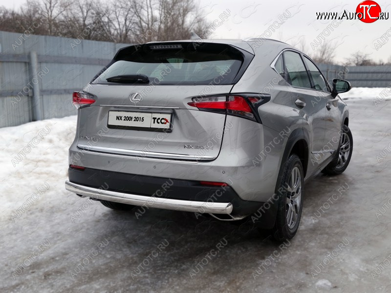 23 599 р. Защита заднего бампера (овальная) ТСС (нержавейка d75х42 мм) Lexus NX200 Z10 дорестайлинг (2014-2017)  с доставкой в г. Набережные‑Челны