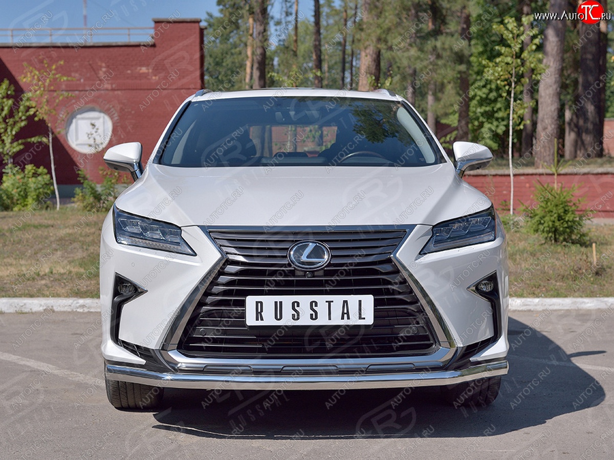 21 399 р. Защита переднего бампера (Ø63 мм, нержавейка, кроме F-Sport) SLITKOFF  Lexus RX350L  AL20 (2017-2022) дорестайлинг, рестайлинг  с доставкой в г. Набережные‑Челны