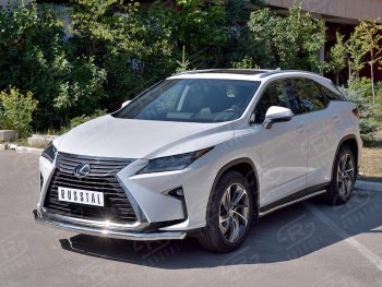 21 399 р. Защита переднего бампера (Ø63 мм, нержавейка, кроме F-Sport) SLITKOFF  Lexus RX350L  AL20 (2017-2022) дорестайлинг, рестайлинг  с доставкой в г. Набережные‑Челны. Увеличить фотографию 2