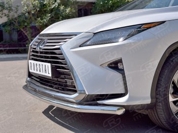 21 399 р. Защита переднего бампера (Ø63 мм, нержавейка, кроме F-Sport) SLITKOFF  Lexus RX350L  AL20 (2017-2022) дорестайлинг, рестайлинг  с доставкой в г. Набережные‑Челны. Увеличить фотографию 4