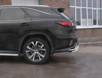 17 499 р. Защита заднего бампера (Ø42 мм волна, нержавейка, NOT F-SPORT) SLITKOFF  Lexus RX350L  AL20 (2017-2022) дорестайлинг, рестайлинг  с доставкой в г. Набережные‑Челны. Увеличить фотографию 3