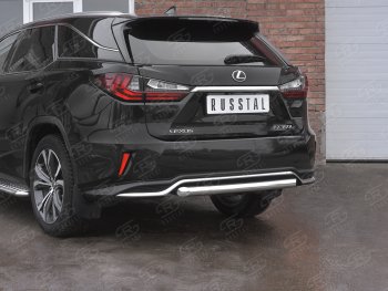 17 999 р. Защита заднего бампера (Ø63 мм, нержавейка, NOT F-SPORT) SLITKOFF  Lexus RX350L  AL20 (2017-2022) дорестайлинг, рестайлинг  с доставкой в г. Набережные‑Челны. Увеличить фотографию 2