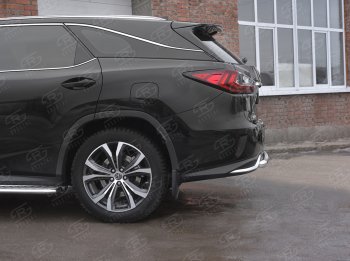 17 999 р. Защита заднего бампера (Ø63 мм, нержавейка, NOT F-SPORT) SLITKOFF  Lexus RX350L  AL20 (2017-2022) дорестайлинг, рестайлинг  с доставкой в г. Набережные‑Челны. Увеличить фотографию 3