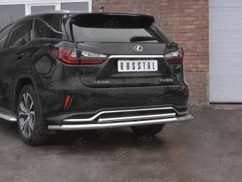 22 499 р. Защита заднего бампера (Ø63 и 42 мм, нержавейка, NOT F-SPORT) SLITKOFF  Lexus RX350L  AL20 (2017-2022) дорестайлинг, рестайлинг  с доставкой в г. Набережные‑Челны. Увеличить фотографию 2