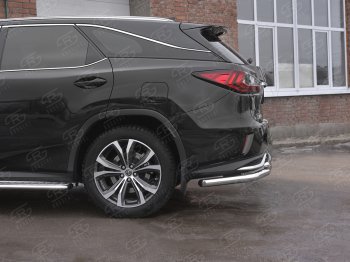 22 499 р. Защита заднего бампера (Ø63 и 42 мм, нержавейка, NOT F-SPORT) SLITKOFF  Lexus RX350L  AL20 (2017-2022) дорестайлинг, рестайлинг  с доставкой в г. Набережные‑Челны. Увеличить фотографию 3