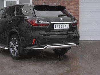 12 949 р. Защита заднего бампера (Ø75х42 мм, нержавейка, NOT F-SPORT) Russtal  Lexus RX350L  AL20 (2017-2022) дорестайлинг, рестайлинг  с доставкой в г. Набережные‑Челны. Увеличить фотографию 2