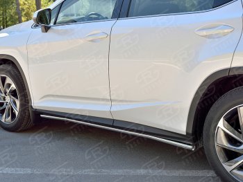 17 299 р. Защита порогов (Ø42 мм, нержавейка, кроме F-Sport) SLITKOFF  Lexus RX350L  AL20 (2017-2022) дорестайлинг, рестайлинг (Металлические торцы под 90°)  с доставкой в г. Набережные‑Челны. Увеличить фотографию 1