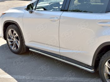 22 499 р. Защита порогов (Ø63 мм, нержавейка, кроме F-sport) SLITKOFF  Lexus RX350L  AL20 (2017-2022) дорестайлинг, рестайлинг (Металлические торцы под 45°)  с доставкой в г. Набережные‑Челны. Увеличить фотографию 2