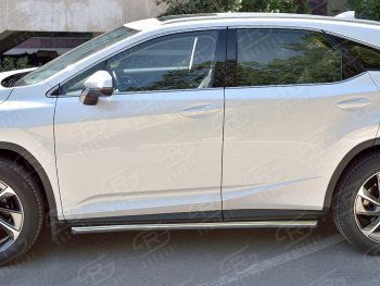 22 499 р. Защита порогов (Ø63 мм, нержавейка, кроме F-sport) SLITKOFF  Lexus RX350L  AL20 (2017-2022) дорестайлинг, рестайлинг (Металлические торцы под 45°)  с доставкой в г. Набережные‑Челны. Увеличить фотографию 3