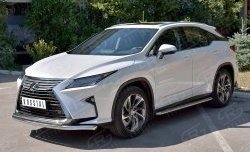 19 549 р. Защита переднего бампера (2 трубыØ63 и 42 мм, нержавейка) SLITKOFF Lexus RX 200T AL20 дорестайлинг (2015-2017)  с доставкой в г. Набережные‑Челны. Увеличить фотографию 2