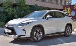 15 649 р. Защита переднего бампера (Ø75х42 мм, нержавейка) Russtal Lexus RX 200T AL20 дорестайлинг (2015-2017)  с доставкой в г. Набережные‑Челны. Увеличить фотографию 2