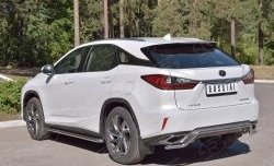 18 999 р. Защита заднего бампера (Ø42 мм волна, нержавейка) SLITKOFF Lexus RX 200T AL20 дорестайлинг (2015-2017)  с доставкой в г. Набережные‑Челны. Увеличить фотографию 2