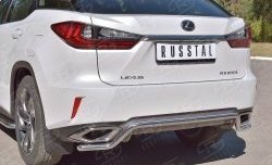 18 999 р. Защита заднего бампера (Ø42 мм волна, нержавейка) SLITKOFF Lexus RX 200T AL20 дорестайлинг (2015-2017)  с доставкой в г. Набережные‑Челны. Увеличить фотографию 3