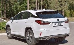 21 999 р. Защита заднего бампера диаметром 63 мм с изгибом SLITKOFF Lexus RX 200T AL20 дорестайлинг (2015-2017)  с доставкой в г. Набережные‑Челны. Увеличить фотографию 2