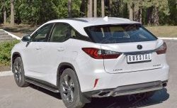 15 649 р. Защита заднего бампера (Ø75x42 мм, нержавейка) Russtal Lexus RX 200T AL20 дорестайлинг (2015-2017)  с доставкой в г. Набережные‑Челны. Увеличить фотографию 2