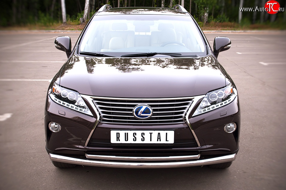 17 999 р. Защита переднего бампера (2 трубыØ63 и 42 мм, нержавейка) SLITKOFF Lexus RX350 AL10 дорестайлинг (2008-2012)  с доставкой в г. Набережные‑Челны