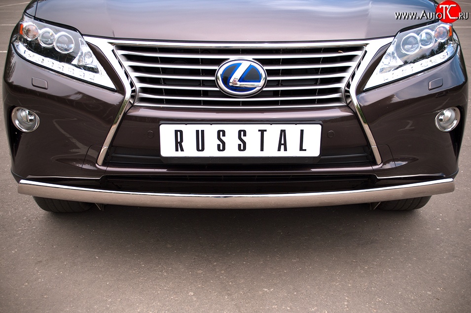 11 249 р. Защита переднего бампера (Ø75х42 мм, нержавейка) Russtal  Lexus RX270  AL10 - RX450H  AL10  с доставкой в г. Набережные‑Челны