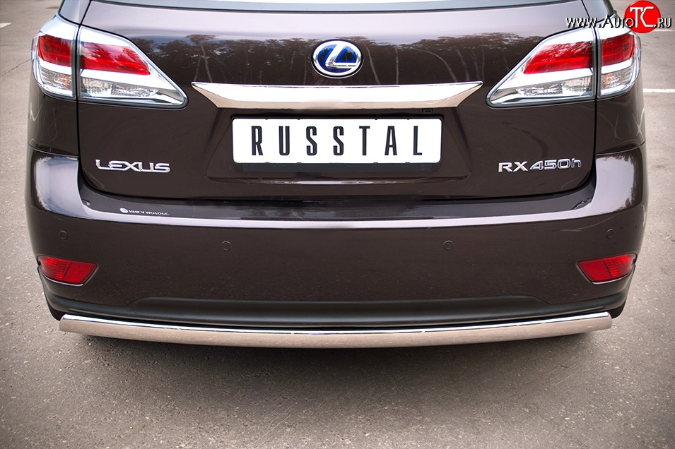 16 849 р. Защита заднего бампера (Ø75x42 мм, нержавейка) Russtal Lexus RX350 AL10 дорестайлинг (2008-2012)  с доставкой в г. Набережные‑Челны