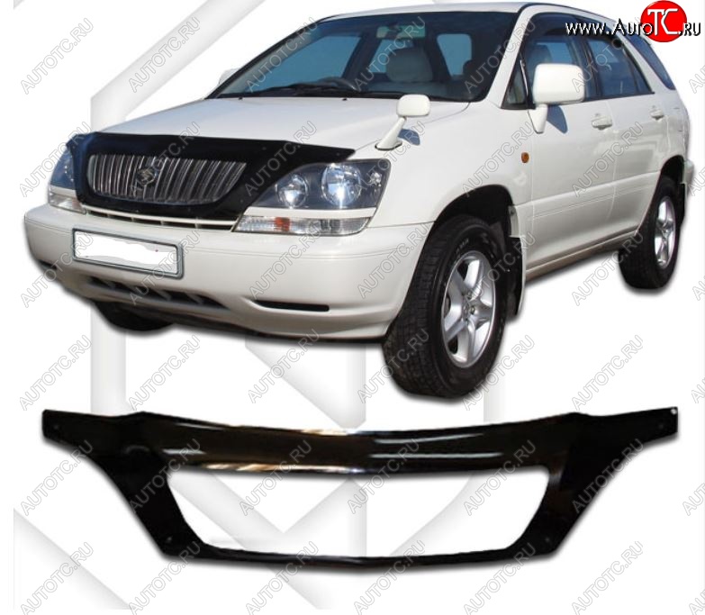 2 599 р. Дефлектор капота CA-Plastiс exclusive Lexus RX300 XU10 дорестайлинг (1995-2001) (Classic черный, Без надписи)  с доставкой в г. Набережные‑Челны