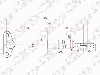 Левый упор крышки багажника SAT (газовый) Lexus (Лексус) RX300 (РХ)  XU10 (1995-2001), Toyota (Тойота) Harrier (Хариер)  XU10 (1997-2003)