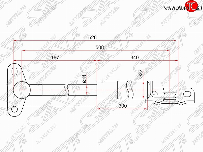 1 079 р. Левый упор крышки багажника SAT (газовый)  Lexus RX300  XU10 (1995-2001), Toyota Harrier  XU10 (1997-2003)  с доставкой в г. Набережные‑Челны