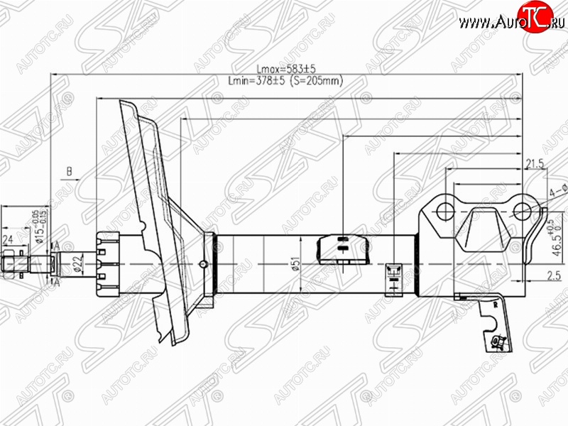 3 879 р. Правый амортизатор задний 4WD SAT Toyota Highlander XU20 дорестайлинг (2000-2003)  с доставкой в г. Набережные‑Челны