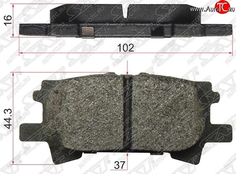 689 р. Колодки тормозные SAT (задние)  Lexus RX300  XU30 (2003-2006), Lexus RX330  XU30 (2003-2006), Lexus RX350  XU30 (2003-2006), Toyota Harrier  XU30 (2003-2013), Toyota Highlander ( XU20,  XU40) (2000-2010), Toyota Kluger ( XU20,  XU40) (2000-2010)  с доставкой в г. Набережные‑Челны