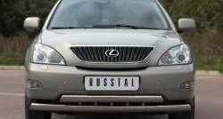 24 999 р. Защита переднего бампера (2 трубыØ75х42 мм, нержавейка) Russtal Lexus RX330 XU30 (2003-2006)  с доставкой в г. Набережные‑Челны. Увеличить фотографию 3