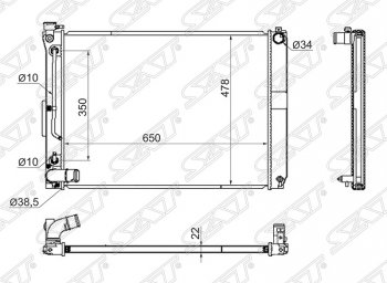 Радиатор двигателя (пластинчатый, АКПП) SAT Lexus (Лексус) RX330 (РХ)  XU30 (2003-2006), Toyota (Тойота) Harrier (Хариер)  XU30 (2003-2013)