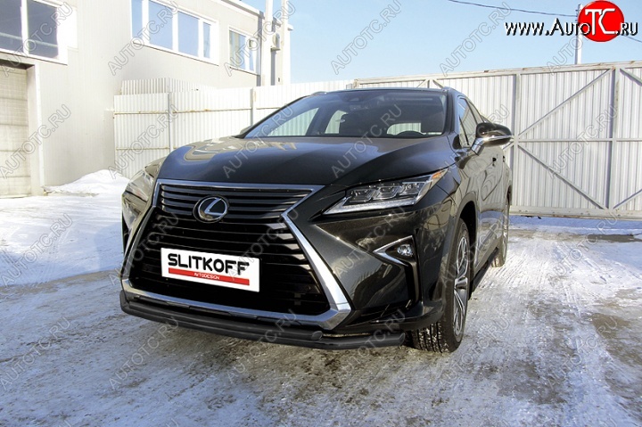 14 749 р. Защита переднего бампер Slitkoff  Lexus RX350  AL20 (2015-2019) дорестайлинг (Цвет: серебристый)  с доставкой в г. Набережные‑Челны