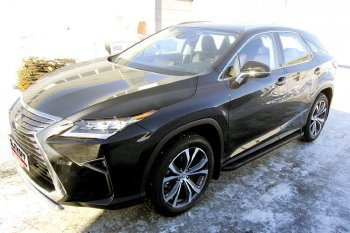 19 449 р. Пороги алюминиевые Slitkoff  Lexus RX350  AL20 (2015-2019) дорестайлинг (Optima Black )  с доставкой в г. Набережные‑Челны. Увеличить фотографию 2