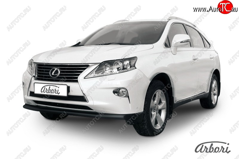 9 845 р. Защита переднего бампера Arbori (черная, 1 труба d57 mm). Lexus RX350 AL10 рестайлинг (2012-2015)  с доставкой в г. Набережные‑Челны