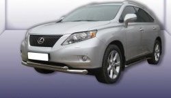 Двойная защита переднего бампера из двух труб диаметром 76 и 57 мм Slitkoff Lexus RX350 AL10 дорестайлинг (2008-2012)