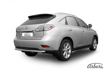 15 749 р. Защита заднего бампера Arbori (нержавейка, 1 труба d57 mm). Lexus RX350 AL10 дорестайлинг (2008-2012)  с доставкой в г. Набережные‑Челны. Увеличить фотографию 1