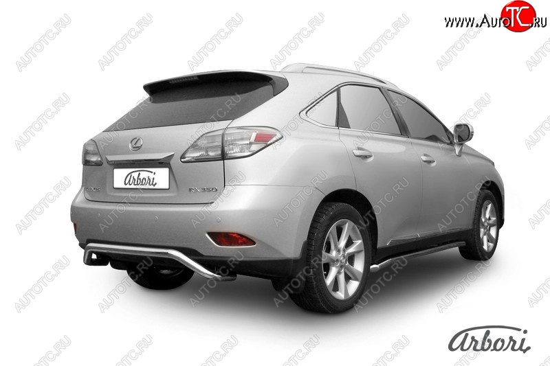 15 749 р. Защита заднего бампера Arbori (скоба, нержавейка, 1 труба d57 mm). Lexus RX350 AL10 дорестайлинг (2008-2012)  с доставкой в г. Набережные‑Челны