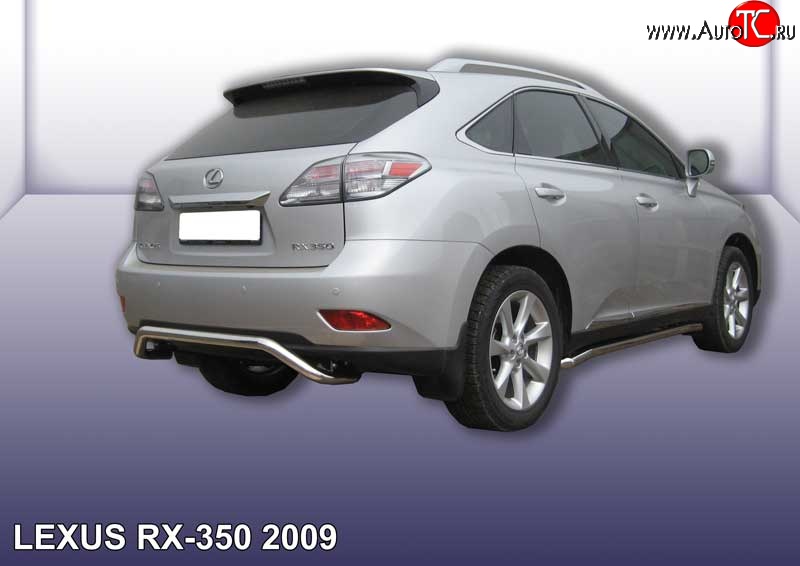 15 999 р. Фигурная защита заднего бампера диаметром 57 мм Slitkoff  Lexus RX350  AL10 (2008-2012) дорестайлинг (Нержавейка, Полированная)  с доставкой в г. Набережные‑Челны