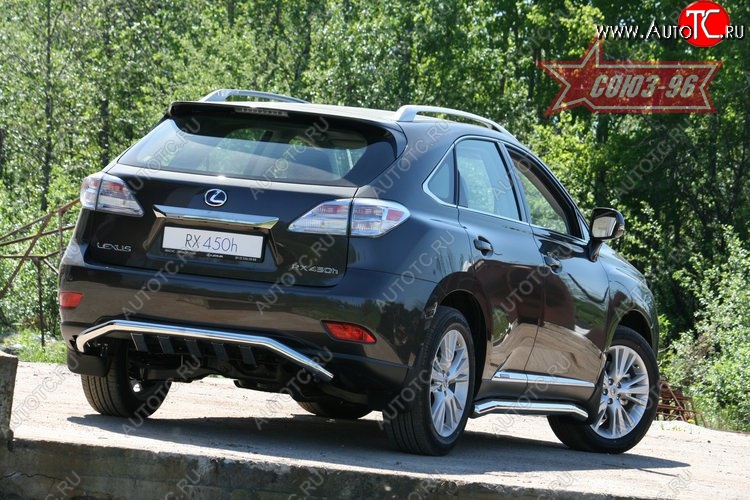 25 649 р. Защита заднего бампера Souz-96 (d60 с элементами из профиля) Lexus RX450H AL10 дорестайлинг (2009-2012)  с доставкой в г. Набережные‑Челны