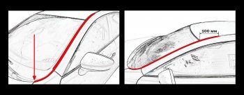 Водостоки лобового стекла Стрелка 11 Mazda (Мазда) 3/Axela (ахелла)  BP (2019-2024) BP седан, хэтчбэк