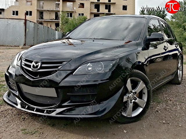 9 099 р. Передний бампер EXS STYLE Mazda 3/Axela BK дорестайлинг, хэтчбэк (2003-2006) (Неокрашенный)  с доставкой в г. Набережные‑Челны