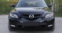 799 р. Реснички RA на фары  Mazda 3/Axela  BK (2006-2009) рестайлинг, хэтчбэк (Неокрашенные)  с доставкой в г. Набережные‑Челны. Увеличить фотографию 3