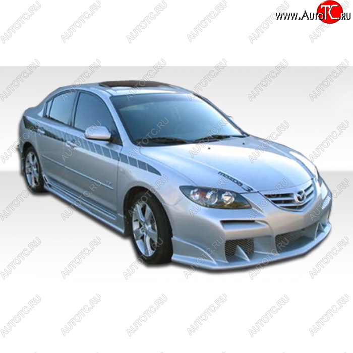 9 949 р. Передний бампер RAVEN DESIGN Mazda 3/Axela BK дорестайлинг седан (2003-2006) (Неокрашенный)  с доставкой в г. Набережные‑Челны