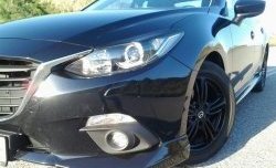 3 889 р. Клыки на передний бампер Style Mazda 3/Axela BM дорестайлинг седан (2013-2016) (Неокрашенные)  с доставкой в г. Набережные‑Челны. Увеличить фотографию 2