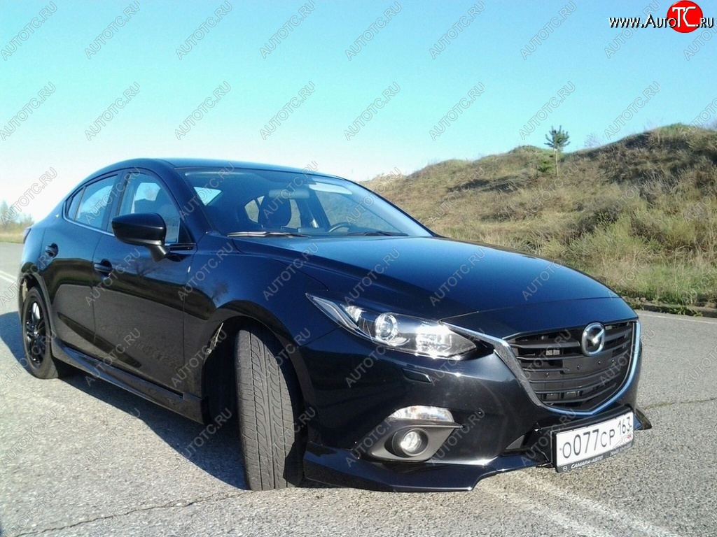 3 889 р. Клыки на передний бампер Style Mazda 3/Axela BM дорестайлинг седан (2013-2016) (Неокрашенные)  с доставкой в г. Набережные‑Челны