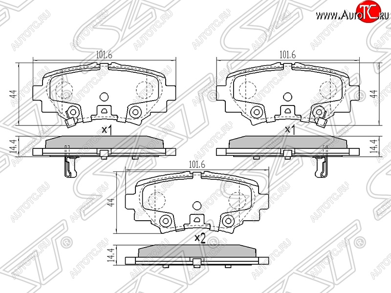 999 р. Колодки тормозные SAT (задние) Mazda 3/Axela BM дорестайлинг седан (2013-2016)  с доставкой в г. Набережные‑Челны