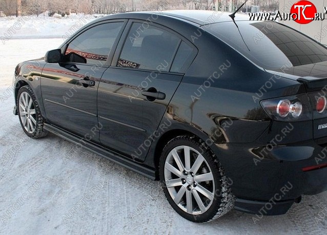 3 099 р. Клыки на задний бампер Style  Mazda 3/Axela  BK (2003-2006) дорестайлинг седан (Неокрашенная)  с доставкой в г. Набережные‑Челны