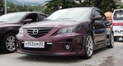 689 р. Реснички на фары Style (длинные) Mazda 3/Axela BK дорестайлинг седан (2003-2006) (Неокрашенные)  с доставкой в г. Набережные‑Челны. Увеличить фотографию 3