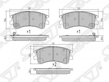 1 259 р. Колодки тормозные SAT (передние) Mazda 6 GG, GY универсал дорестайлинг (2002-2005)  с доставкой в г. Набережные‑Челны. Увеличить фотографию 1