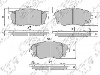 1 199 р. Колодки тормозные SAT (передние) Mazda 6 GG, GY универсал дорестайлинг (2002-2005)  с доставкой в г. Набережные‑Челны. Увеличить фотографию 1